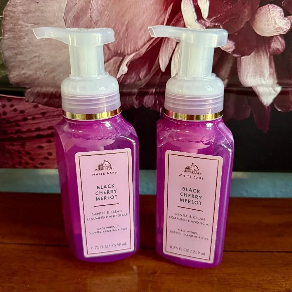 NEW 2-Pc BLACK CHERRY MERLOT Foaming Hand Soap Bath & Body Works